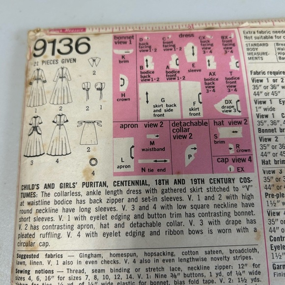 4/$50 simplicity 9136 Vintage Style Kids Costume Set - Red and Blue 🪡 - Picture 5 of 7